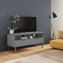 TV-Schrank MOLDE Grau 106x40x49 cm Massivholz Kiefer