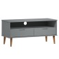 vidaXL TV-Schrank MOLDE Grau 106x40x49 cm Massivholz Kiefer vidaXL TV-Schrank MOLDE Grau 106x40x49 cm Massivholz Kiefer