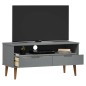 vidaXL TV-Schrank MOLDE Grau 106x40x49 cm Massivholz Kiefer vidaXL TV-Schrank MOLDE Grau 106x40x49 cm Massivholz Kiefer