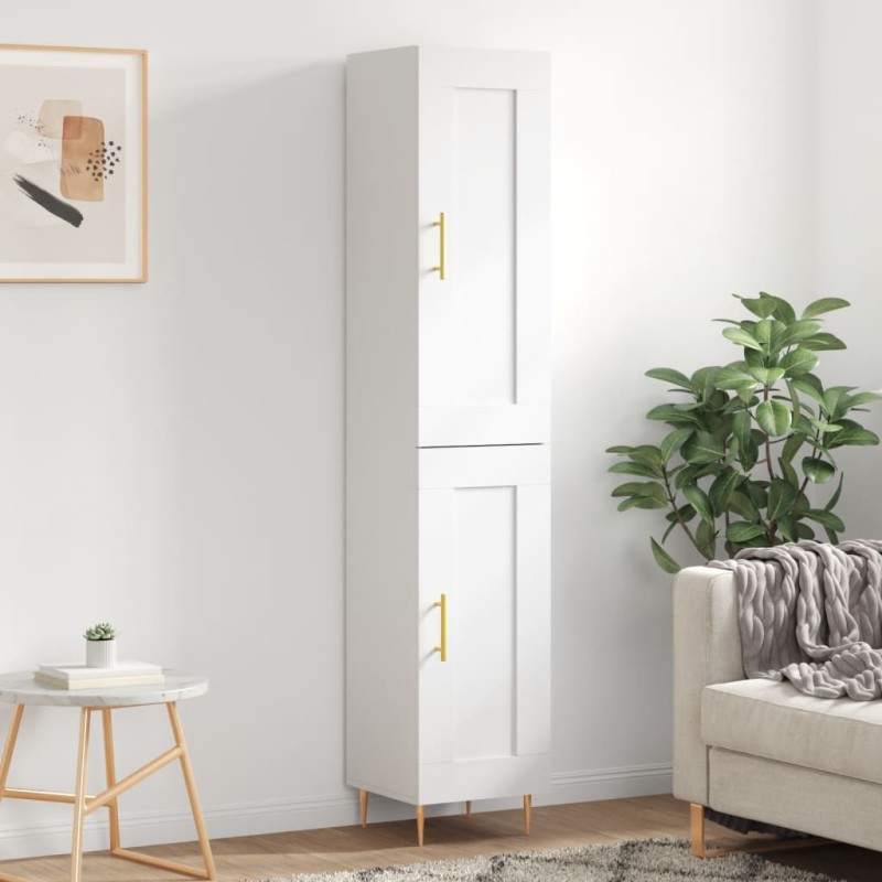 Highboard Weiß 34,5x34x180 cm Holzwerkstoff Highboard Weiß 34,5x34x180 cm Holzwerkstoff