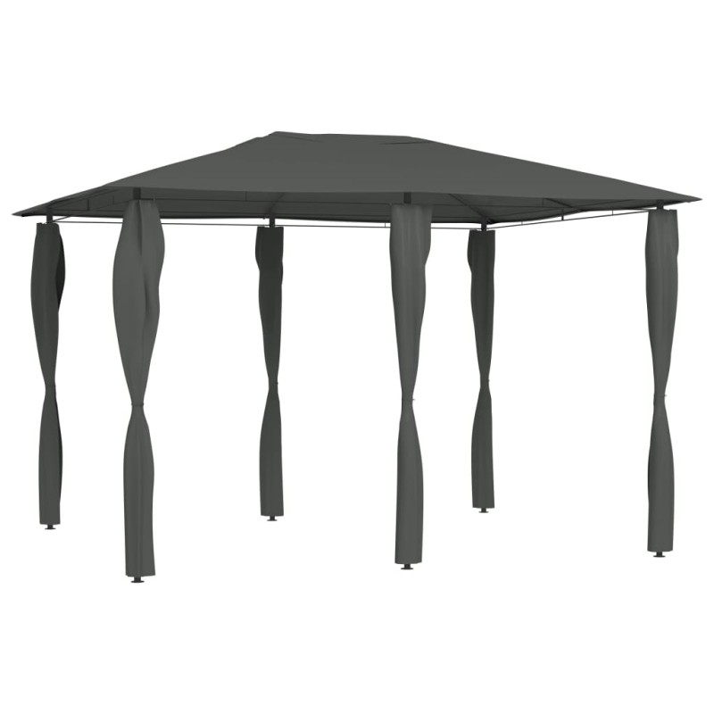 Pavillon mit Pfostenabdeckungen 3x4x2,6 m Anthrazit 160 g/m² Pavillon mit Pfostenabdeckungen 3x4x2,6 m Anthrazit 160 g/m²