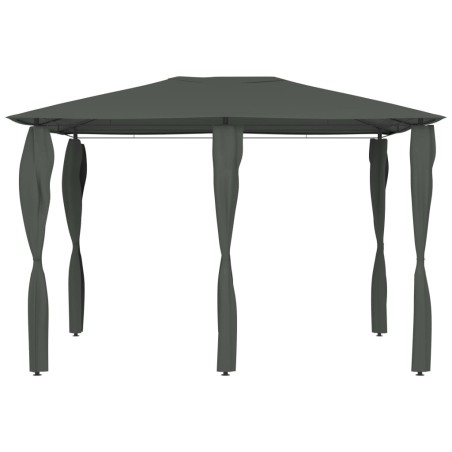 Pavillon mit Pfostenabdeckungen 3x4x2,6 m Anthrazit 160 g/m²