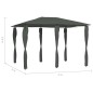 Pavillon mit Pfostenabdeckungen 3x4x2,6 m Anthrazit 160 g/m² Pavillon mit Pfostenabdeckungen 3x4x2,6 m Anthrazit 160 g/m²