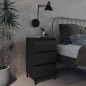 vidaXL Nachttisch mit Metallbeinen Schwarz 40x35x69 cm vidaXL Nachttisch mit Metallbeinen Schwarz 40x35x69 cm