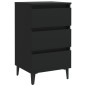 vidaXL Nachttisch mit Metallbeinen Schwarz 40x35x69 cm vidaXL Nachttisch mit Metallbeinen Schwarz 40x35x69 cm