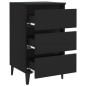 vidaXL Nachttisch mit Metallbeinen Schwarz 40x35x69 cm vidaXL Nachttisch mit Metallbeinen Schwarz 40x35x69 cm
