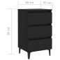 vidaXL Nachttisch mit Metallbeinen Schwarz 40x35x69 cm vidaXL Nachttisch mit Metallbeinen Schwarz 40x35x69 cm
