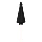 Sonnenschirm mit Holz-Mast 300 x 258 cm Schwarz Sonnenschirm mit Holz-Mast 300 x 258 cm Schwarz