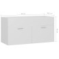 Waschbeckenunterschrank Weiß 90x38,5x46 cm Holzwerkstoff Waschbeckenunterschrank Weiß 90x38,5x46 cm Holzwerkstoff