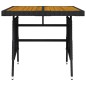 Gartentisch Schwarz 70x70x72 cm Poly Rattan & Massivholz Akazie Gartentisch Schwarz 70x70x72 cm Poly Rattan & Massivholz Akazie