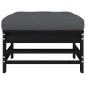 Gartenhocker mit Kissen 2 Stk. Schwarz Massivholz Kiefer Gartenhocker mit Kissen 2 Stk. Schwarz Massivholz Kiefer