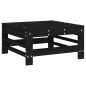 Gartenhocker mit Kissen 2 Stk. Schwarz Massivholz Kiefer Gartenhocker mit Kissen 2 Stk. Schwarz Massivholz Kiefer