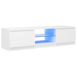 TV-Schrank mit LED-Leuchten Weiß 140x40x35,5 cm