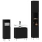 vidaXL 3-tlg. Badmöbel-Set Schwarz Holzwerkstoff vidaXL 3-tlg. Badmöbel-Set Schwarz Holzwerkstoff