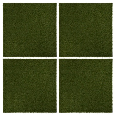 Kunstrasen-Fliesen 4 Stk. 50x50x2,5 cm Gummi