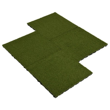 Kunstrasen-Fliesen 4 Stk. 50x50x2,5 cm Gummi