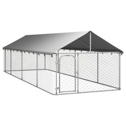 vidaXL Outdoor-Hundezwinger mit Dach 600x200x150 cm