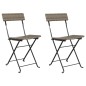 Bistrostühle 2 Stk. Klappbar Grau Poly Rattan und Stahl Bistrostühle 2 Stk. Klappbar Grau Poly Rattan und Stahl