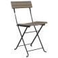 Bistrostühle 2 Stk. Klappbar Grau Poly Rattan und Stahl Bistrostühle 2 Stk. Klappbar Grau Poly Rattan und Stahl
