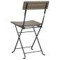 Bistrostühle 2 Stk. Klappbar Grau Poly Rattan und Stahl Bistrostühle 2 Stk. Klappbar Grau Poly Rattan und Stahl