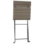Bistrostühle 2 Stk. Klappbar Grau Poly Rattan und Stahl Bistrostühle 2 Stk. Klappbar Grau Poly Rattan und Stahl