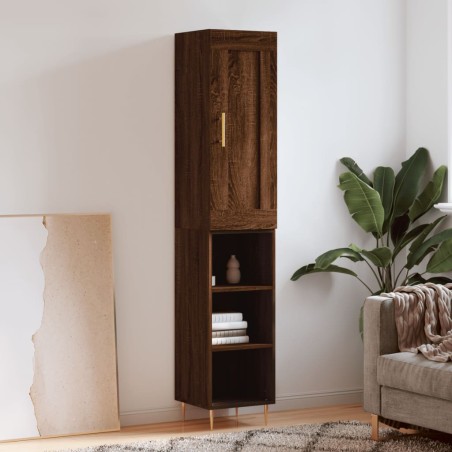 Highboard Braun Eichen-Optik 34,5x34x180 cm Holzwerkstoff