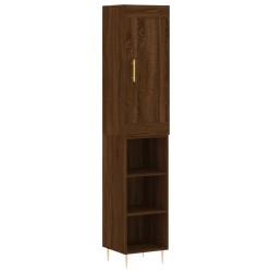 Highboard Braun Eichen-Optik 34,5x34x180 cm Holzwerkstoff