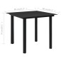 Garten-Esstisch Schwarz 80x80x74 cm Stahl und Glas Garten-Esstisch Schwarz 80x80x74 cm Stahl und Glas