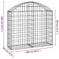 Gabione mit Hochbogen 100x30x80/100 cm Verzinktes Eisen Gabione mit Hochbogen 100x30x80/100 cm Verzinktes Eisen