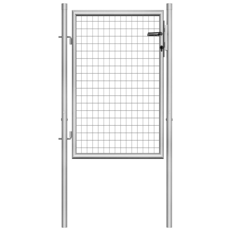 vidaXL Gartentor Verzinkter Stahl 105x150 cm Silbern vidaXL Gartentor Verzinkter Stahl 105x150 cm Silbern