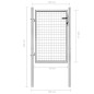 vidaXL Gartentor Verzinkter Stahl 105x150 cm Silbern vidaXL Gartentor Verzinkter Stahl 105x150 cm Silbern