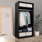 Kleiderschrank Schwarz 100x50x200 cm Holzwerkstoff Kleiderschrank Schwarz 100x50x200 cm Holzwerkstoff
