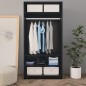 Kleiderschrank Schwarz 100x50x200 cm Holzwerkstoff Kleiderschrank Schwarz 100x50x200 cm Holzwerkstoff
