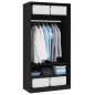 Kleiderschrank Schwarz 100x50x200 cm Holzwerkstoff Kleiderschrank Schwarz 100x50x200 cm Holzwerkstoff