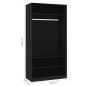 Kleiderschrank Schwarz 100x50x200 cm Holzwerkstoff Kleiderschrank Schwarz 100x50x200 cm Holzwerkstoff