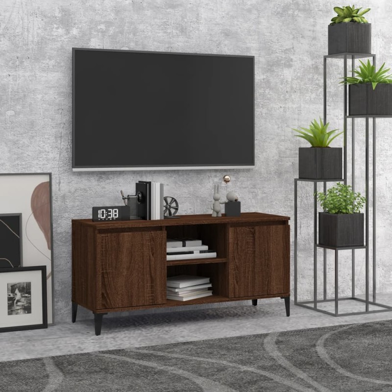 TV-Schrank mit Metallbeinen Braun Eichen-Optik 103,5x35x50 cm TV-Schrank mit Metallbeinen Braun Eichen-Optik 103,5x35x50 cm