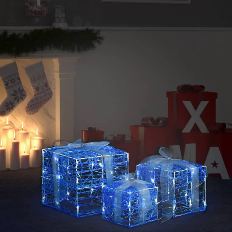 vidaXL LED-Geschenkboxen 3 Stk. Weihnachtsdekoration Kaltweiß vidaXL LED-Geschenkboxen 3 Stk. Weihnachtsdekoration Kaltweiß