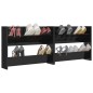 Wand-Schuhschränke 2 Stk. Hochglanz-Schwarz 80x18x60cm Wand-Schuhschränke 2 Stk. Hochglanz-Schwarz 80x18x60cm