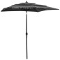 Sonnenschirm mit Aluminium-Mast 3-lagig Anthrazit 2x2 m Sonnenschirm mit Aluminium-Mast 3-lagig Anthrazit 2x2 m