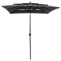 Sonnenschirm mit Aluminium-Mast 3-lagig Anthrazit 2x2 m Sonnenschirm mit Aluminium-Mast 3-lagig Anthrazit 2x2 m