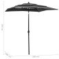 Sonnenschirm mit Aluminium-Mast 3-lagig Anthrazit 2x2 m Sonnenschirm mit Aluminium-Mast 3-lagig Anthrazit 2x2 m