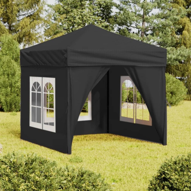 vidaXL Partyzelt Faltbar mit Seitenwänden Anthrazit 2x2 m vidaXL Partyzelt Faltbar mit Seitenwänden Anthrazit 2x2 m