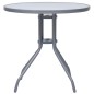 Gartentisch Hellgrau 80 cm Stahl und Glas Gartentisch Hellgrau 80 cm Stahl und Glas