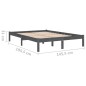 Massivholzbett Grau Kiefer 140x190 cm Massivholzbett Grau Kiefer 140x190 cm