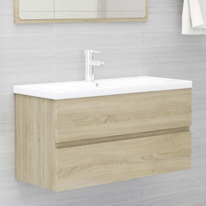 Waschbeckenunterschrank Sonoma-Eiche 90x38,5x45cm Holzwerkstoff Waschbeckenunterschrank Sonoma-Eiche 90x38,5x45cm Holzwerkstoff