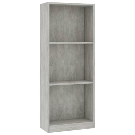 vidaXL Bücherregal 3 Fächer Betongrau 40x24x109 cm Holzwerkstoff