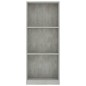 vidaXL Bücherregal 3 Fächer Betongrau 40x24x109 cm Holzwerkstoff vidaXL Bücherregal 3 Fächer Betongrau 40x24x109 cm Holzwerkstoff