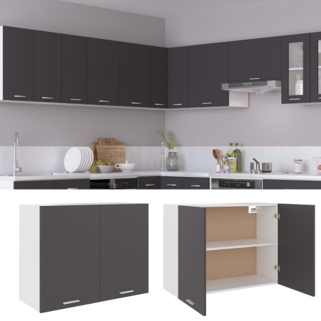 vidaXL Hängeschrank Grau 80x31x60 cm Holzwerkstoff
