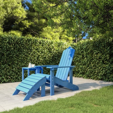 Adirondack-Gartenstuhl mit Fußstütze HDPE Aquablau