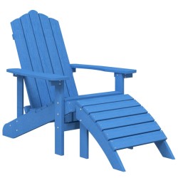 Adirondack-Gartenstuhl mit Fußstütze HDPE Aquablau